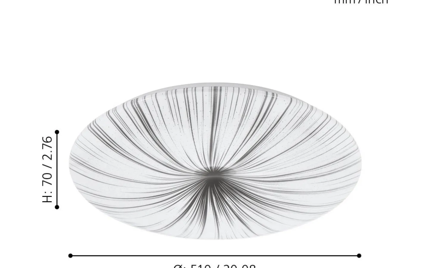 Plafonder-Eglo Nieves Plafond 51cm LED 3000K 31W Vit