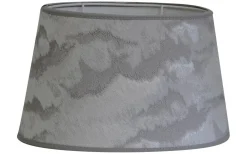 Mönstrade Lampskärmar|Ovala Lampskärmar-Hallbergs Nimbus Lampskärm Oval Ø25cm Silver