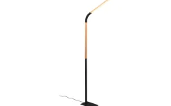Golvläslampor-Trio Lighting Norris Golvlampa LED matt svart/trä