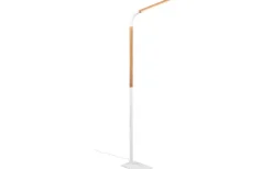 Golvläslampor-Trio Lighting Norris Golvlampa LED matt vit/trä