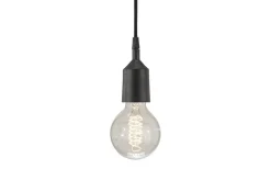 Sladdställ Med Sockel-PR Home Notice Takupphäng 9cm E27 3,5m kabel Råsvart