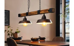 Kök & Matplats|Avlånga Taklampor-Eglo Oldbury Taklampa 86cm 2L Svart/Rustik