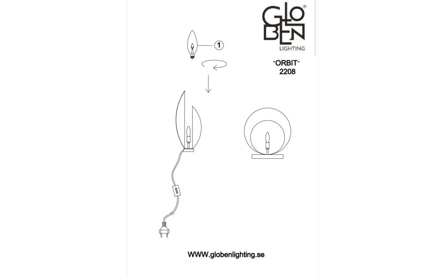 Bordslampor-Globen Lighting Orbit Bordslampa 32cm Beige/Travertin