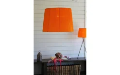 Enfärgade Runda Lampskärmar-Oriva Organza Lampskärm Ø50cm Orange
