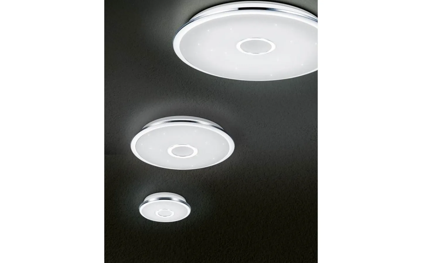 Plafonder-Trio Lighting Osaka Plafond LED 65cm krom