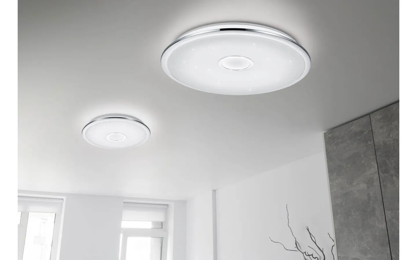 Plafonder-Trio Lighting Osaka Plafond LED 65cm krom