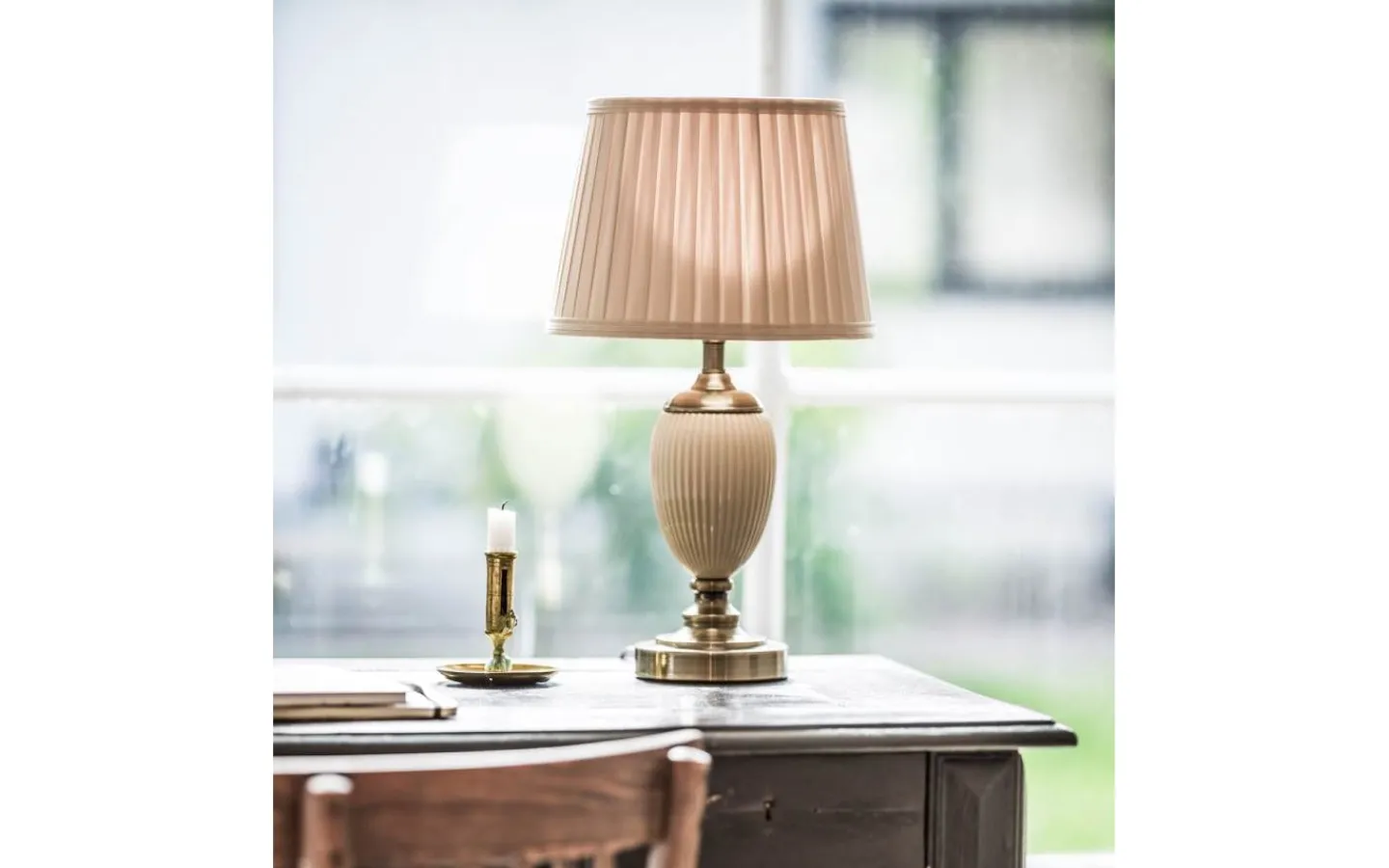 Bordslampor-Cottex Ottilia Bordslampa 49cm Beige/Antik