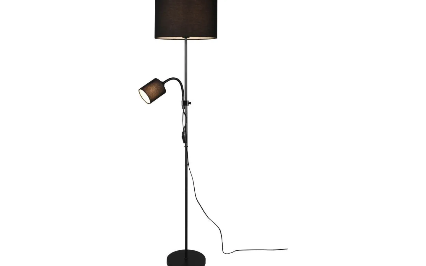 Golvläslampor-Reality Owen Golvlampa E27+E14 svart