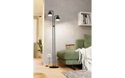 Golvläslampor-Eglo Palbieta Golvlampa 153cm GU10 LED 3000K 2x3W Svart