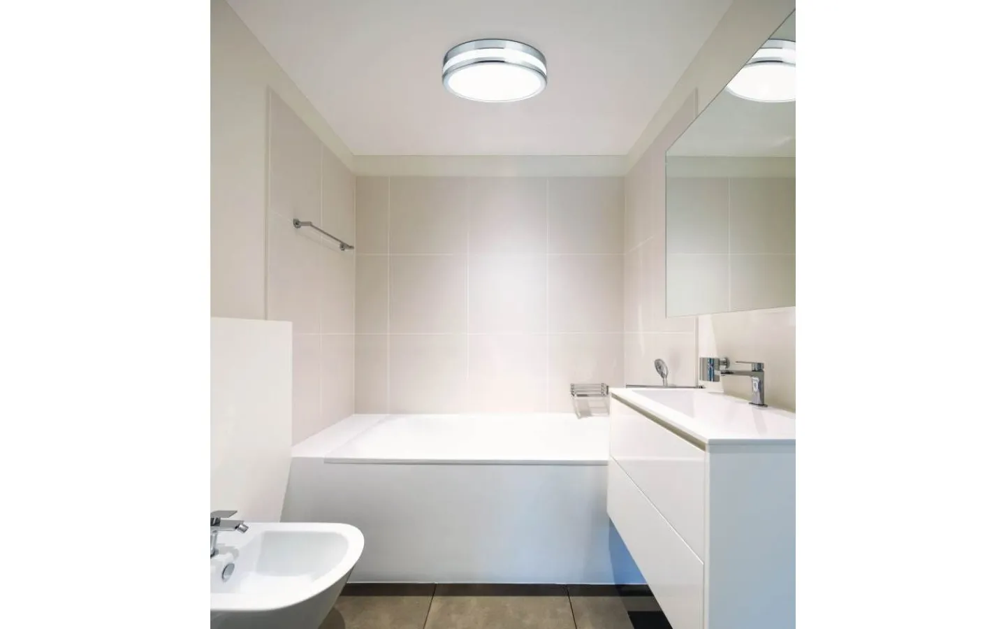 Badrumslampor Tak-Eglo Palermo Plafond 30cm LED 3000K 24W Krom IP44
