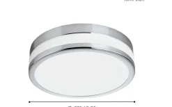 Badrumslampor Tak < Eglo Palermo Plafond 23cm LED 3000K 11W Krom IP44