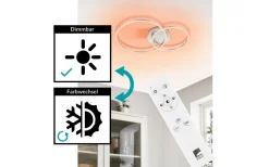 Plafonder-Eglo Palmaves Plafond 55cm LED 3000-6500K 9,5W med Fjärrkontroll Silver