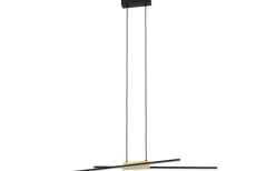 Avlånga Taklampor-Eglo Panagria Taklampa 94cm LED 3000K 2x13W Svart/Natur