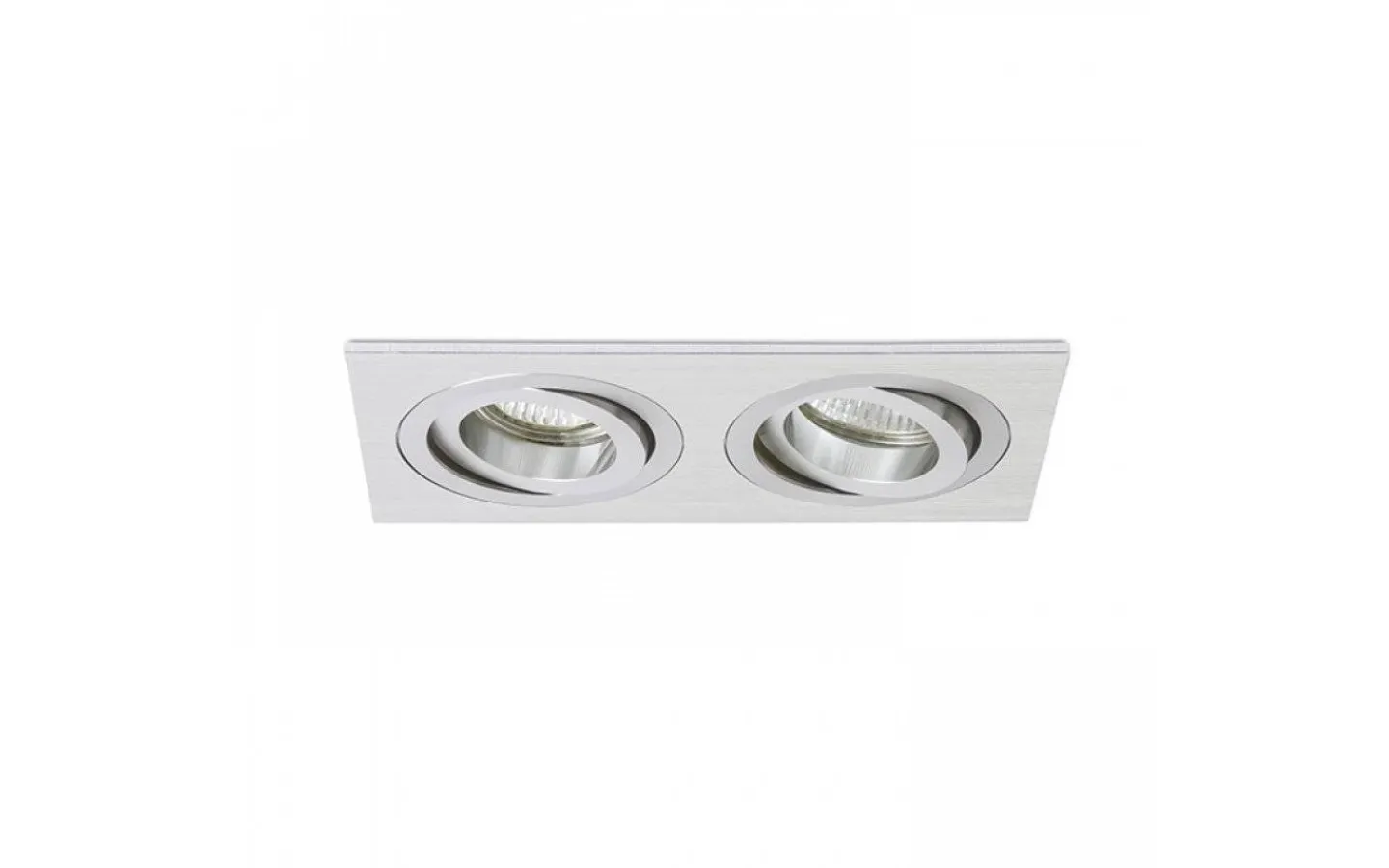 Spotlights Med Utbytbar Ljuskälla < Rendl Pasadena Infälld Spotlight 2xGU10 Borstad Aluminium