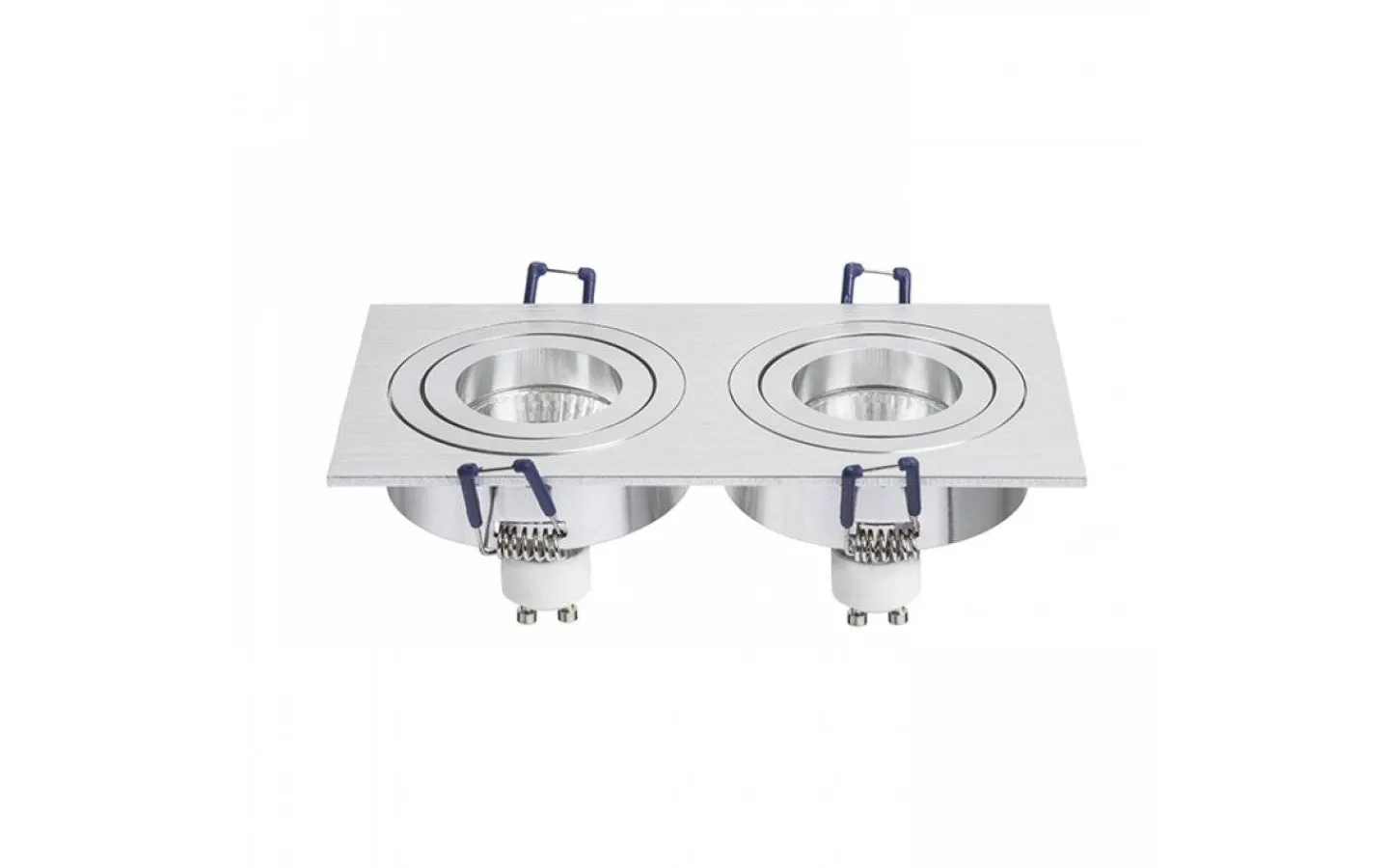 Spotlights Med Utbytbar Ljuskälla < Rendl Pasadena Infälld Spotlight 2xGU10 Borstad Aluminium