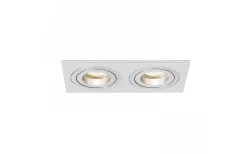 Spotlights Med Utbytbar Ljuskälla < Rendl Pasadena Infälld Spotlight 2xGU10 Borstad Aluminium