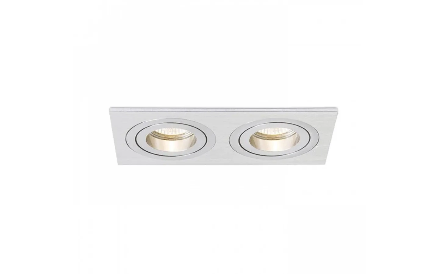 Spotlights Med Utbytbar Ljuskälla < Rendl Pasadena Infälld Spotlight 2xGU10 Borstad Aluminium