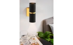 Lampetter < Eglo Passa Vägglampa LED 3000K 2x3W Guld/Svart
