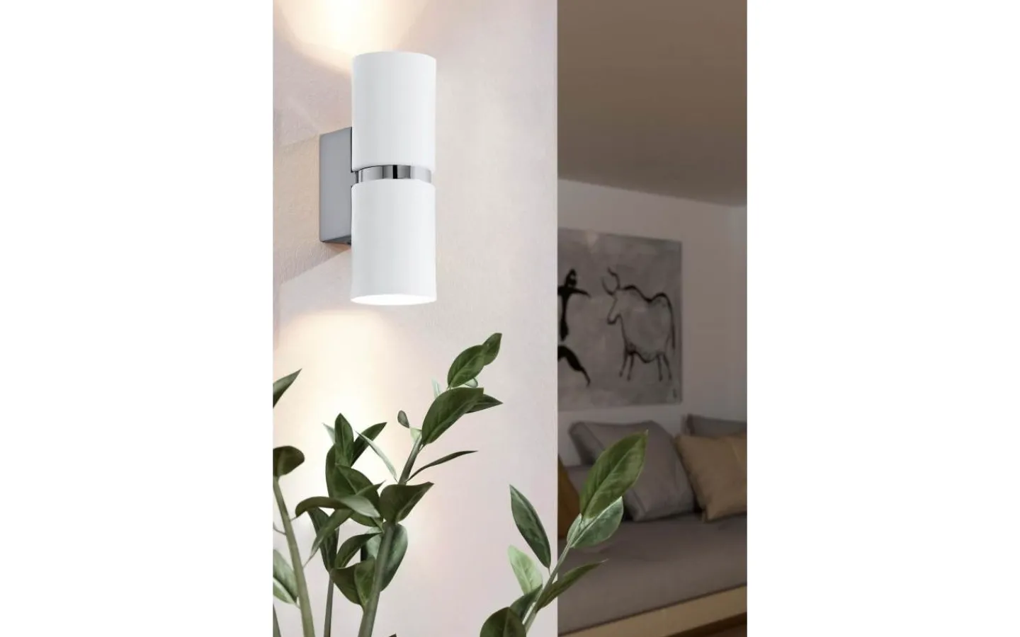 Lampetter < Eglo Passa Vägglampa LED 3000K 2x3W Krom/Vit