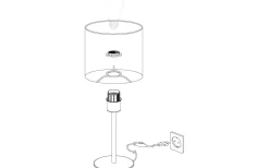 Bordslampor-Eglo Pasteri Bordslampa 28cm Nickel/Taupe