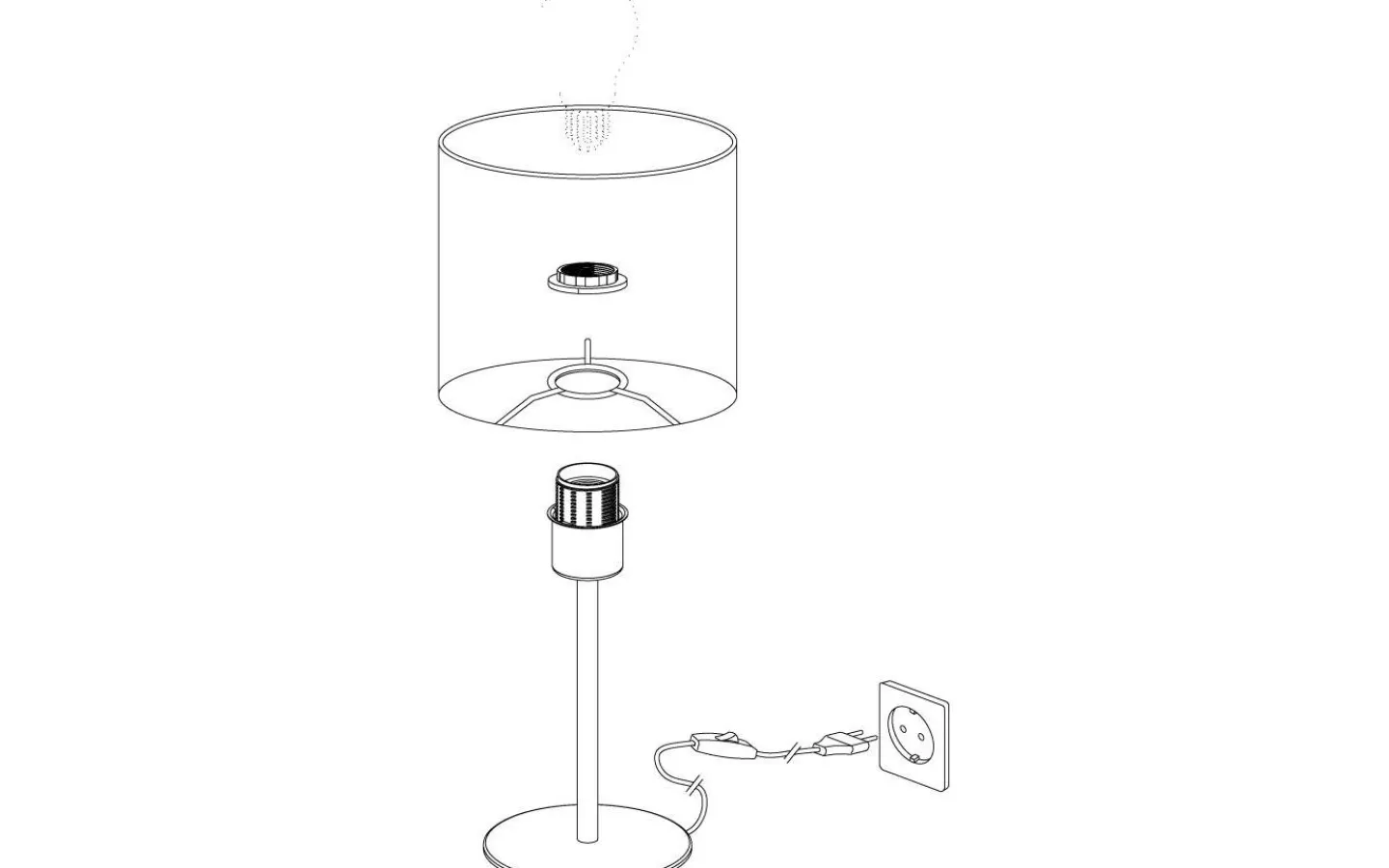 Bordslampor-Eglo Pasteri Bordslampa 28cm Nickel/Taupe