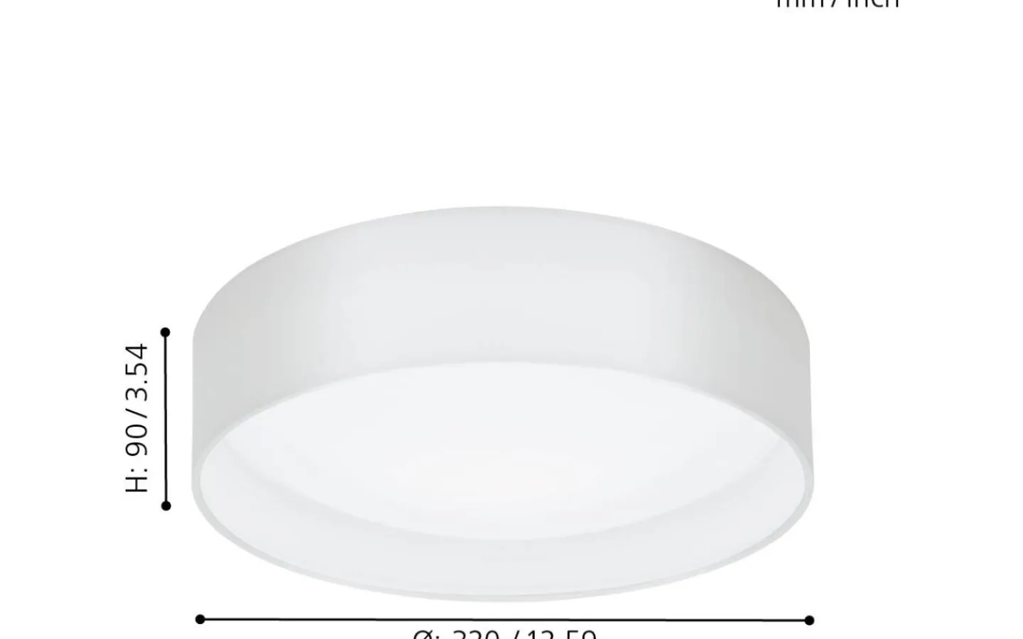 Plafonder-Eglo Pasteri Plafond 32cm LED 3000K 10,8W Vit