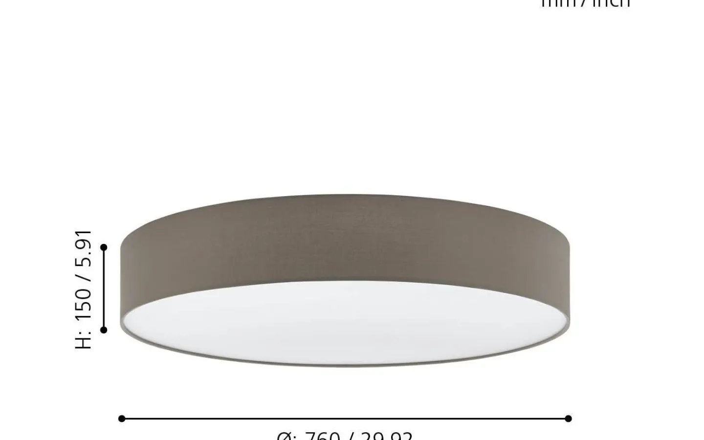 Plafonder < Eglo Pasteri Plafond 76cm Taupe