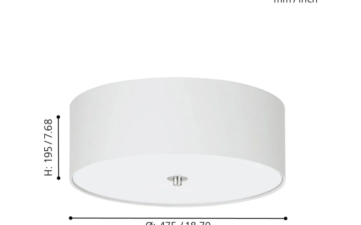 Plafonder-Eglo Pasteri Plafond Ø47,5cm Vit