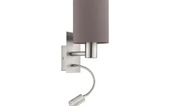 Läslampor-Eglo Pasteri Vägglampa LED 3000K 3,5W Nickel/Brun