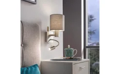 Läslampor-Eglo Pasteri Vägglampa LED 3000K 3,5W Nickel/Grå