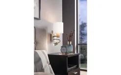 Läslampor-Eglo Pasteri Vägglampa LED 3000K 3,5W Nickel/Vit Koppar insida