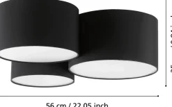 Plafonder-Eglo Pastore Plafond 61cm Svart