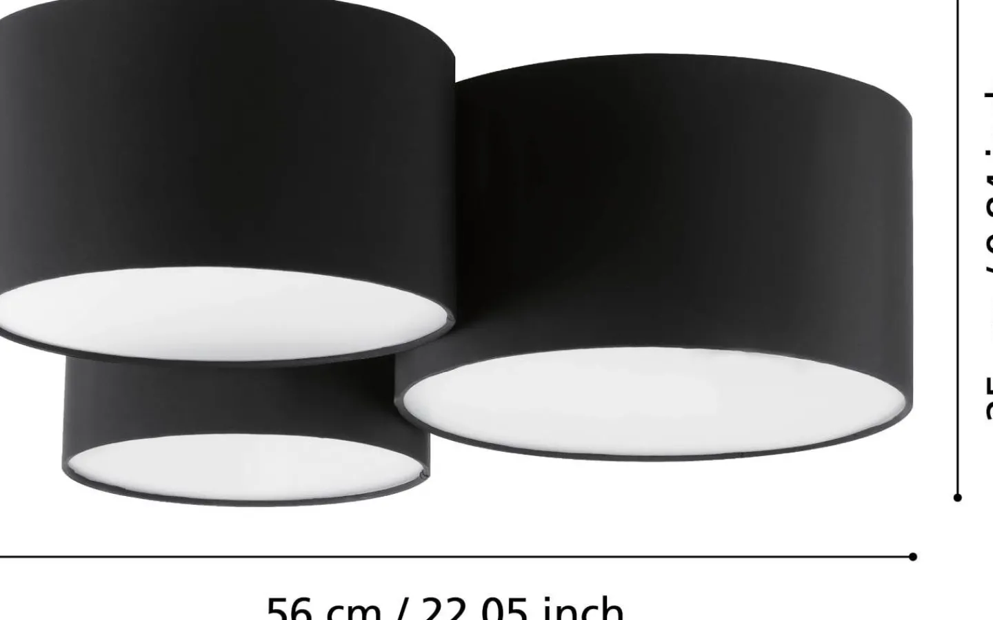 Plafonder-Eglo Pastore Plafond 61cm Svart
