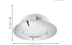 230V Led Spotlights < Eglo Peneto Spotlight LED 3000K 12W Krom IP44