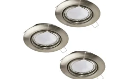 Spotlights Med Utbytbar Ljuskälla-Eglo Peneto Spotlight 3-Pack GU10 LED 3000K 3x4,6W Nickel