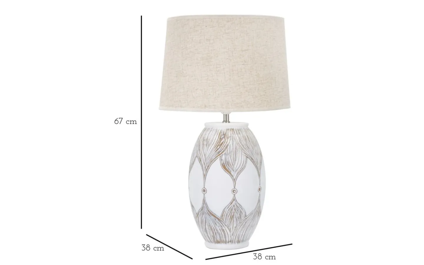 Bordslampor-Mauro Ferretti Perfect Bordslampa 67cm Vit/Beige