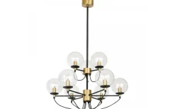 Kök & Matplats|Stora Taklampor Ø70-150 Cm-Hallbergs Perla 9 Taklampa 95cm Mässing