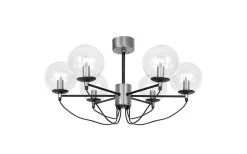 Sovrum|Stora Taklampor Ø70-150 Cm < Hallbergs Perla 6 Taklampa 6L 78cm Silver