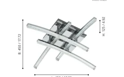 Plafonder-Eglo Pertini Plafond 45cm LED 3000K 17,2W Krom