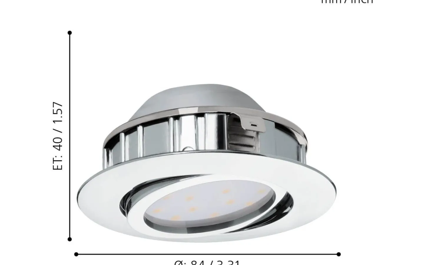 230V Led Spotlights < Eglo Pineda Spotlight LED 3000K 4,9W Krom