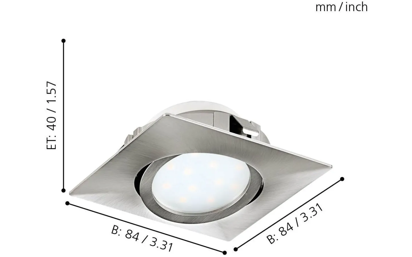 230V Led Spotlights < Eglo Pineda Spotlight LED 3000K 4,9W Nickel