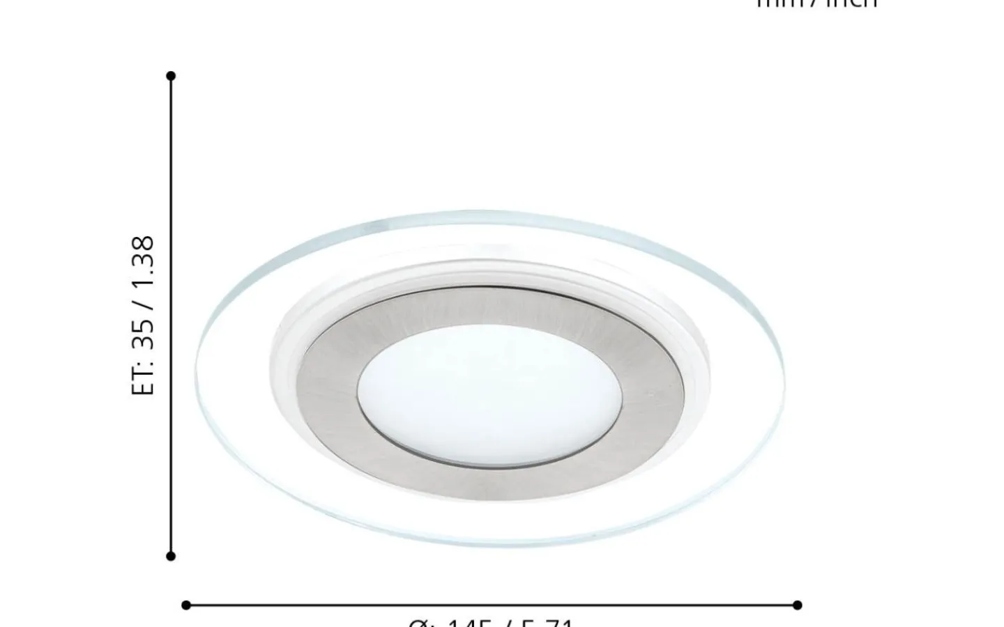 230V Led Spotlights-Eglo Pineda Spotlight LED 3000K 11W Nickel/Vit