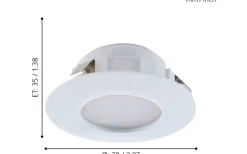 230V Led Spotlights < Eglo Pineda Spotlight LED 3000K 4,9W Vit IP44