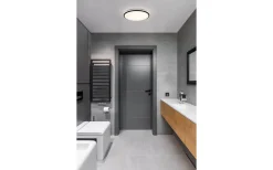 Badrumslampor Tak < Eglo Pinetto Plafond 34cm LED 4000K 15,6W Vit/Svart IP44