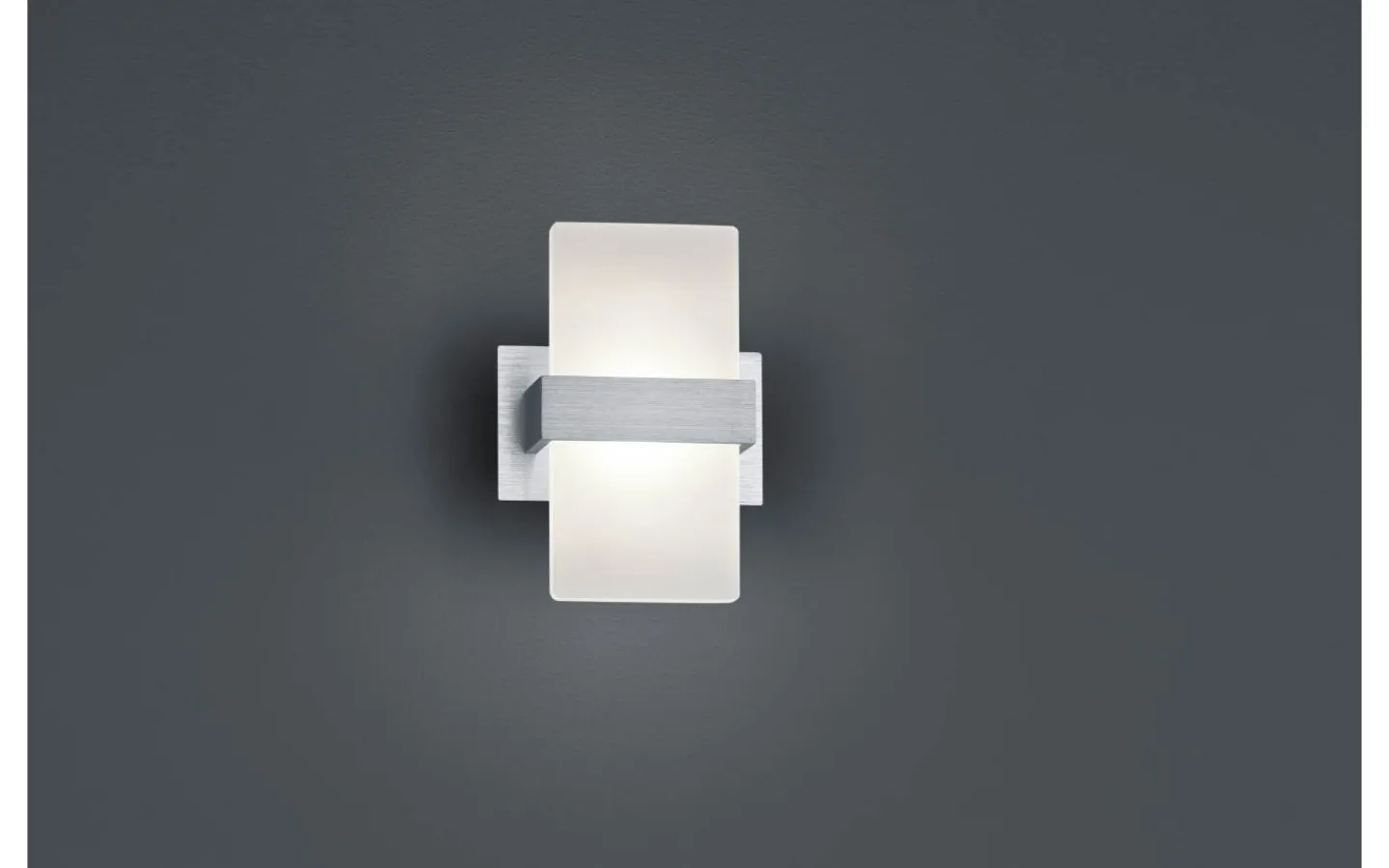 Lampetter-Trio Lighting Platon Vägglampa LED 1-delad borstad aluminium