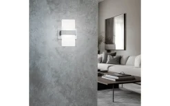 Lampetter-Trio Lighting Platon Vägglampa LED 1-delad borstad aluminium