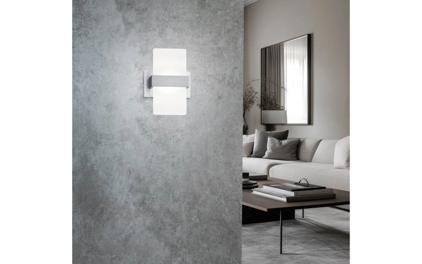 Lampetter-Trio Lighting Platon Vägglampa LED 1-delad borstad aluminium
