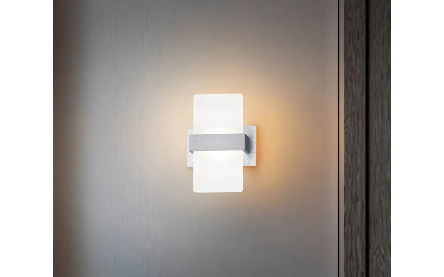 Lampetter-Trio Lighting Platon Vägglampa LED 1-delad borstad aluminium