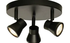 Runda Takspotlights|Takspot Med 3 Lampor < Aneta Pluto Takspotlight 20cm LED 3x5W 3000K Svart