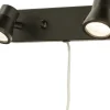 Läslampor-Aneta Pluto Vägglampa Dubbel LED 2x5W 3000K Svart